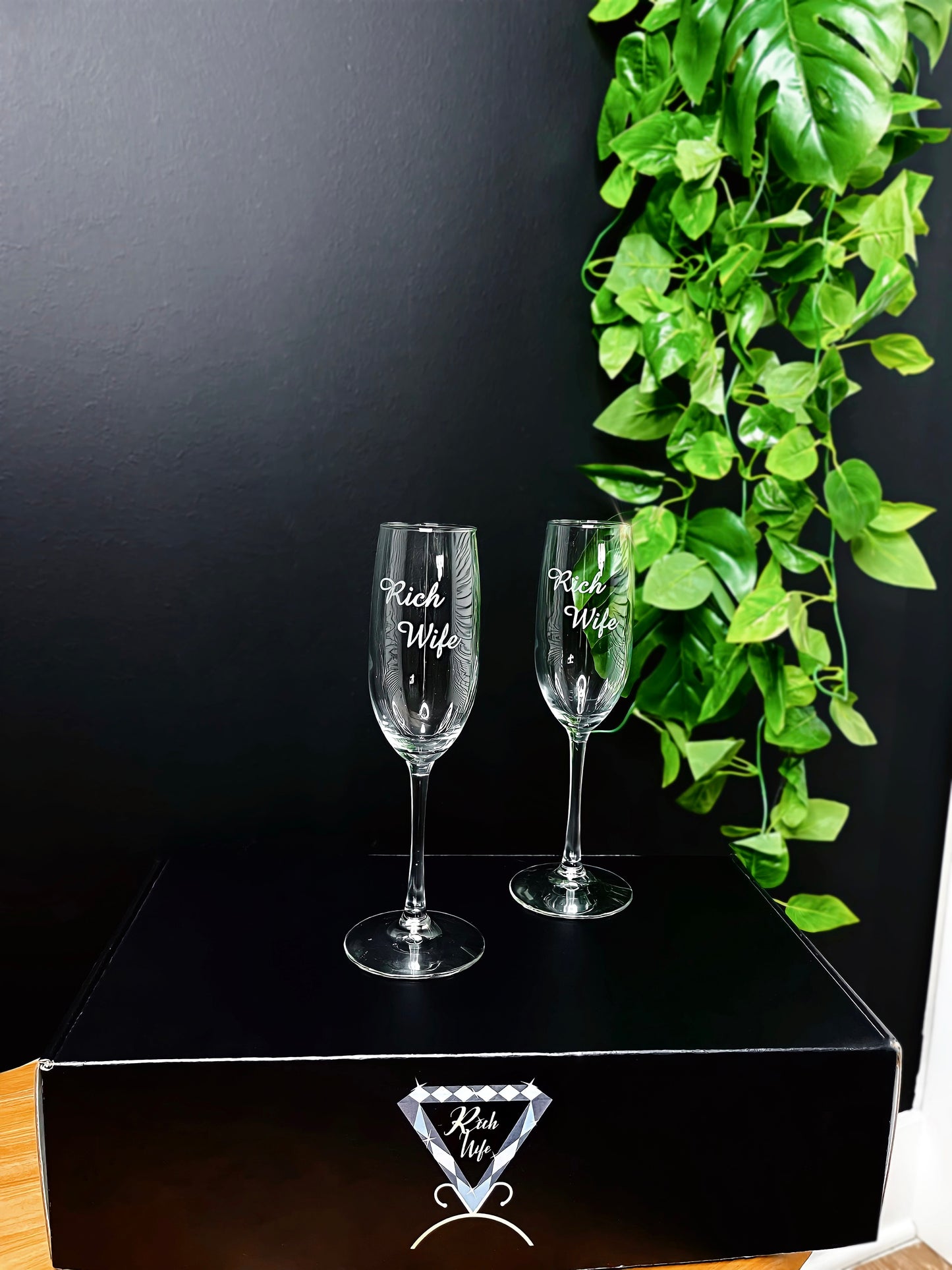 Rich Wife Champagne Flutes